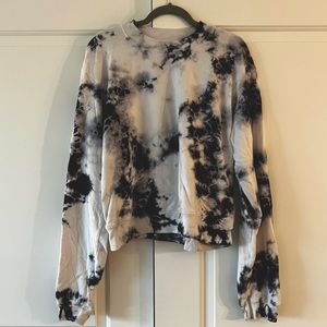 SoulCycle brand cropped tie dye crewneck sweatshirt